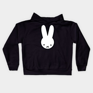 cute minimalistic white rabbit design Kids Hoodie